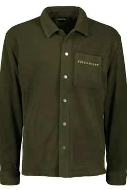 Shop Lyle & Scott Embroidered Fleece Overshirt