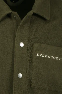 Shop Lyle & Scott Embroidered Fleece Overshirt