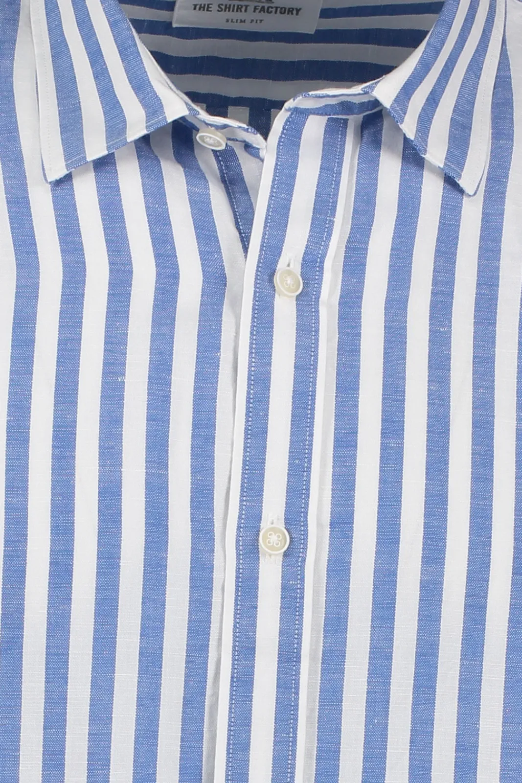Skjortor>The Shirt Factory Linen Stripe