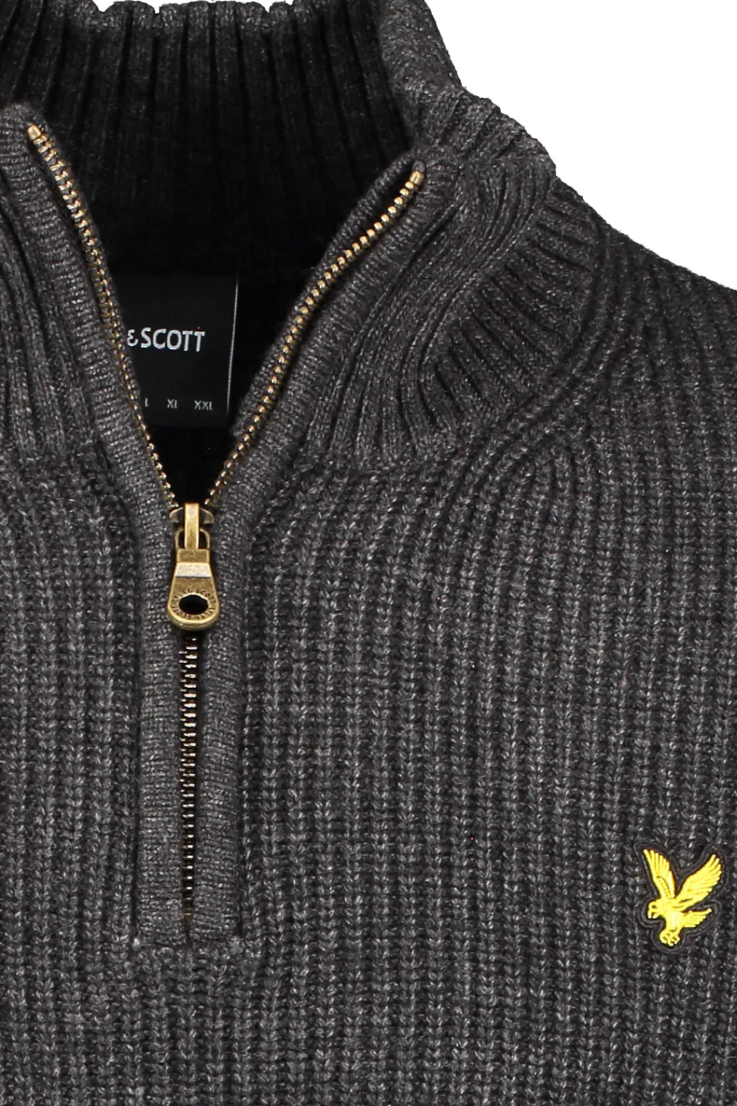 Stickat>Lyle & Scott Ribbed Quarter Zip Jumper
