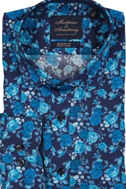 Discount Mortimer&Armstrong Shirt With Big Roses Modern Fit