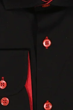 Discount Mortimer&Armstrong Uni Shirt Black With Red Details Modern Fit