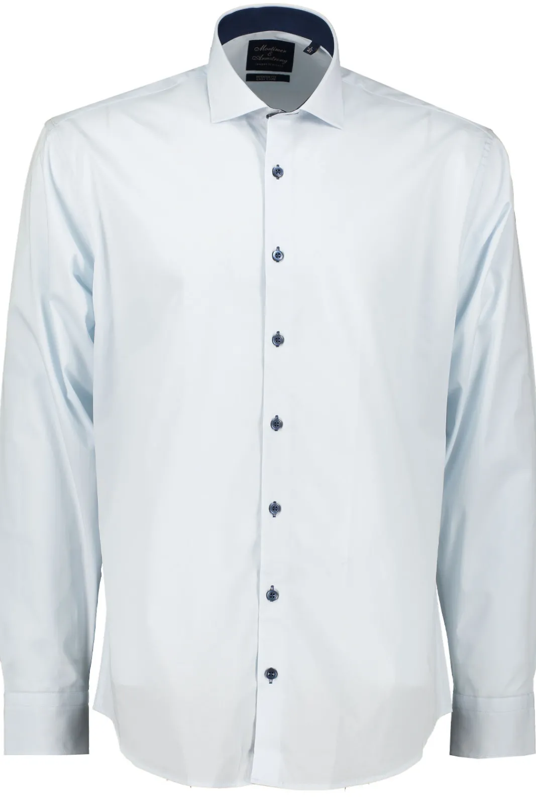Clearance Mortimer&Armstrong Uni Shirt Blue With Navy Details Modern Fit