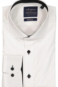 Flash Sale Mortimer&Armstrong Uni Shirt White With Black Details Modern Fit