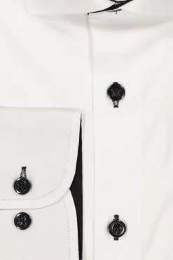 Flash Sale Mortimer&Armstrong Uni Shirt White With Black Details Modern Fit
