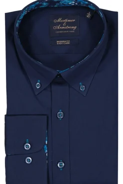 Skjortor>Mortimer&Armstrong Uni Shirt With Big Roses Details Modern Fit