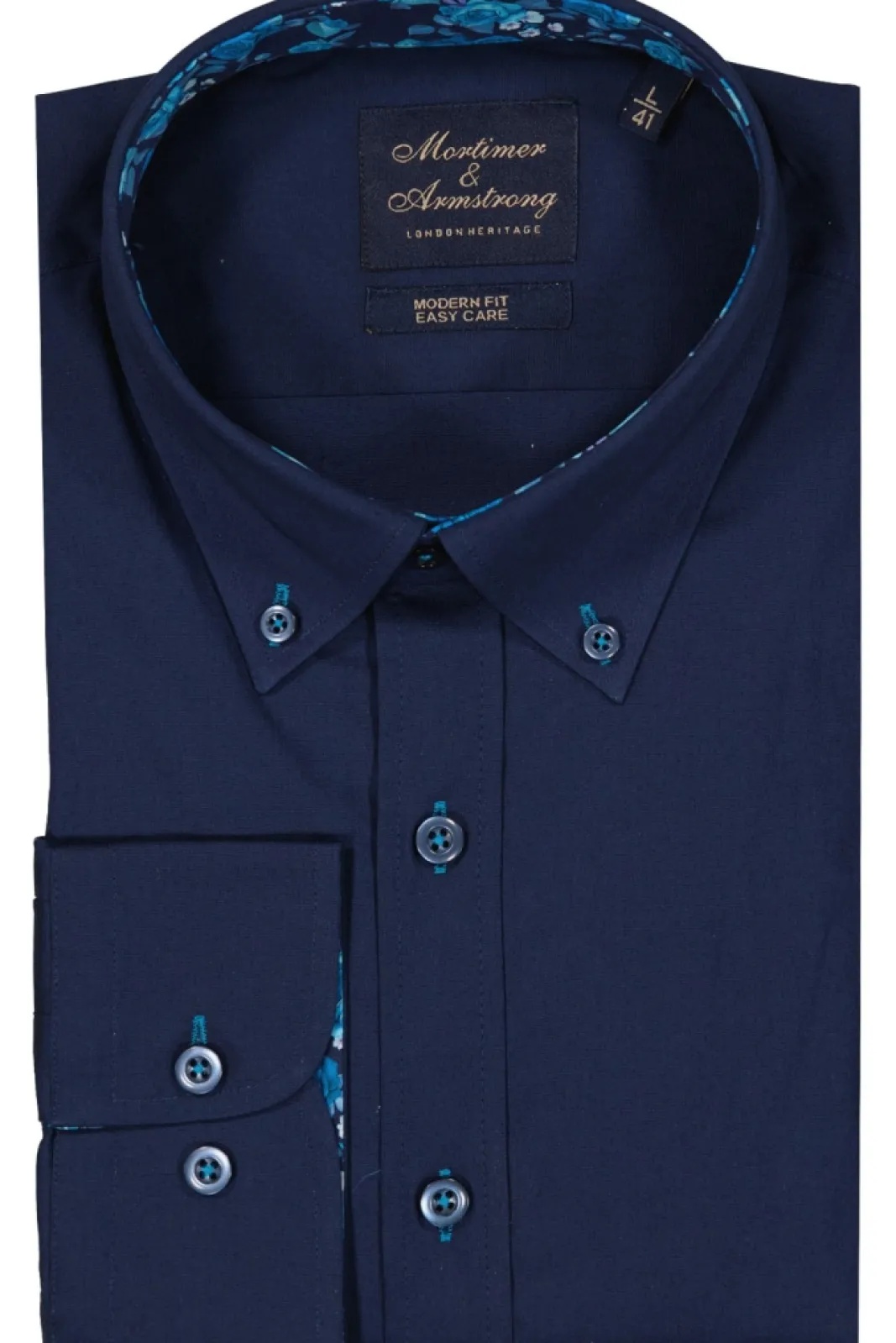 Skjortor>Mortimer&Armstrong Uni Shirt With Big Roses Details Modern Fit